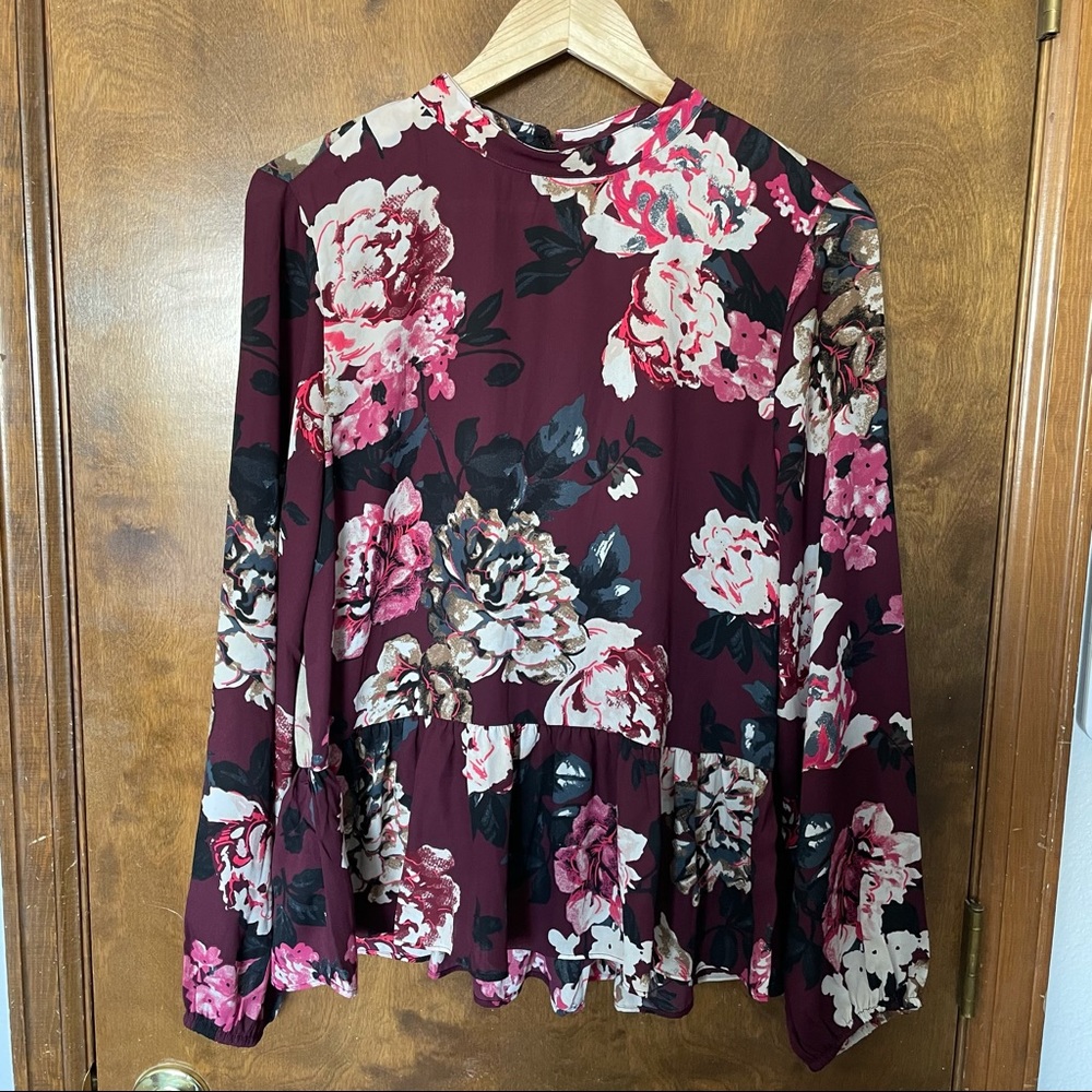 Loft Floral Peplum Top